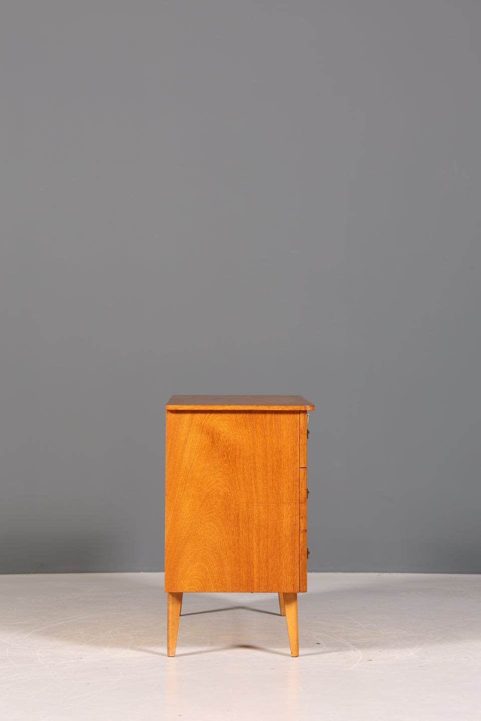 Schlichte Mid Century Kommode Teak Holz Sideboard Wäschekommode echt Holz Schubladenkommode