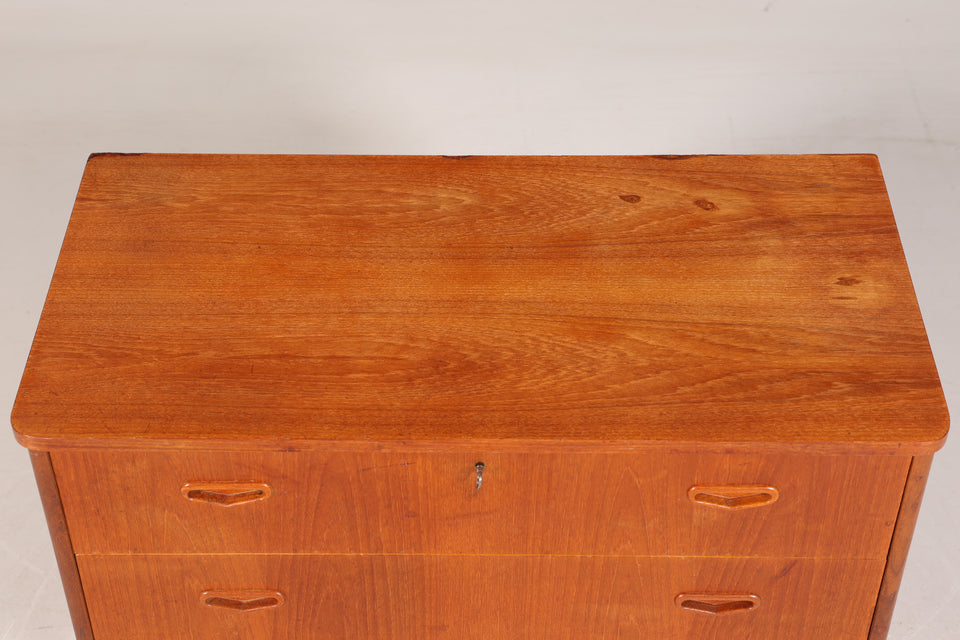 Stilvolle Mid Century Kommode "Made in Denmark" Teak Holz Sideboard Wäschekommode echt Holz Schubladenkommode