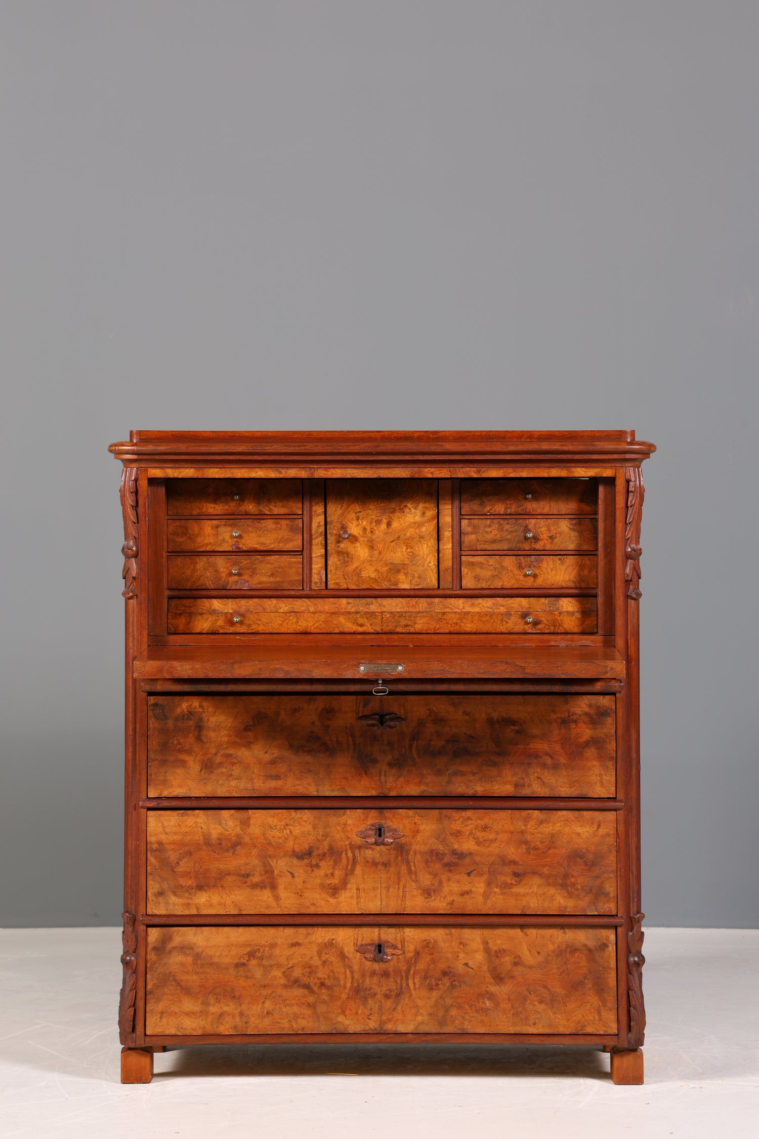 Stylish Louis Philippe Secretary Vertiko Wilhelminian style chest of drawers around 1880 desk