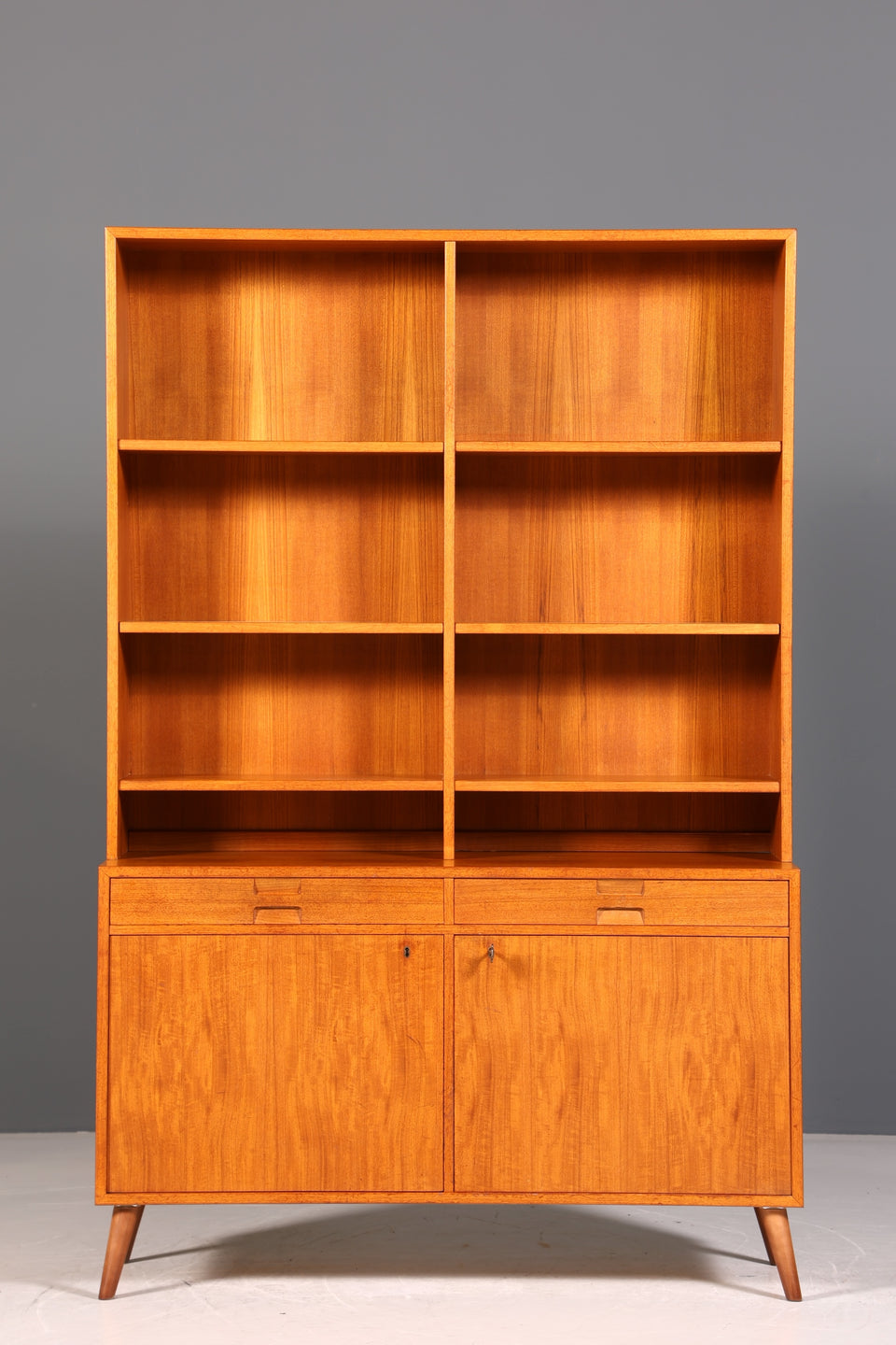 Traumhaftes Mid Century Regal echt Holz Schrank Danish Design Retro Kommode Vintage Bücherregal 60er Jahre