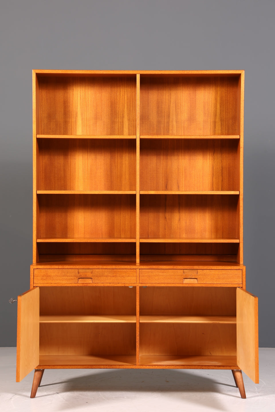 Traumhaftes Mid Century Regal echt Holz Schrank Danish Design Retro Kommode Vintage Bücherregal 60er Jahre