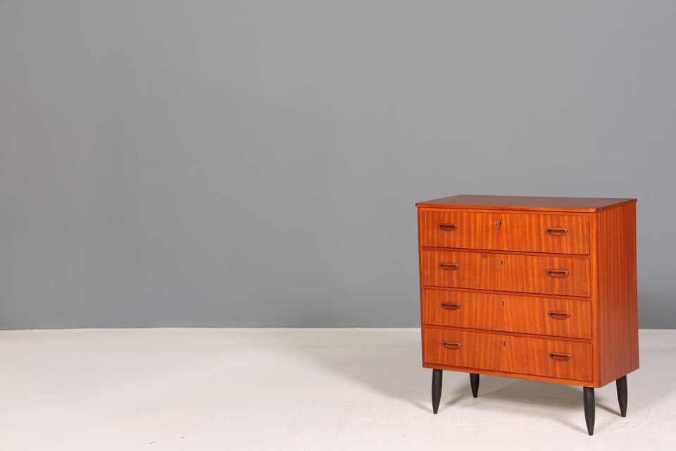 Beautiful Mid Century Dresser Danish Design Sideboard Wooden Laundry Chest of Drawers 60s