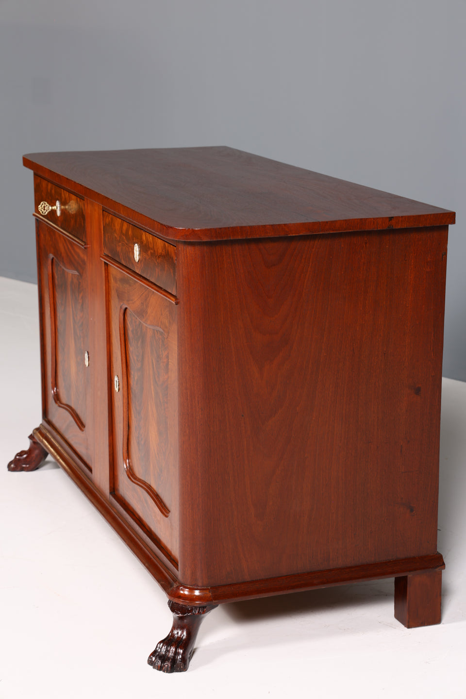 Edler Louis Philippe Schrank um 1880 Biedermeier Antik Mahagoni Sideboard Kommode um 1880