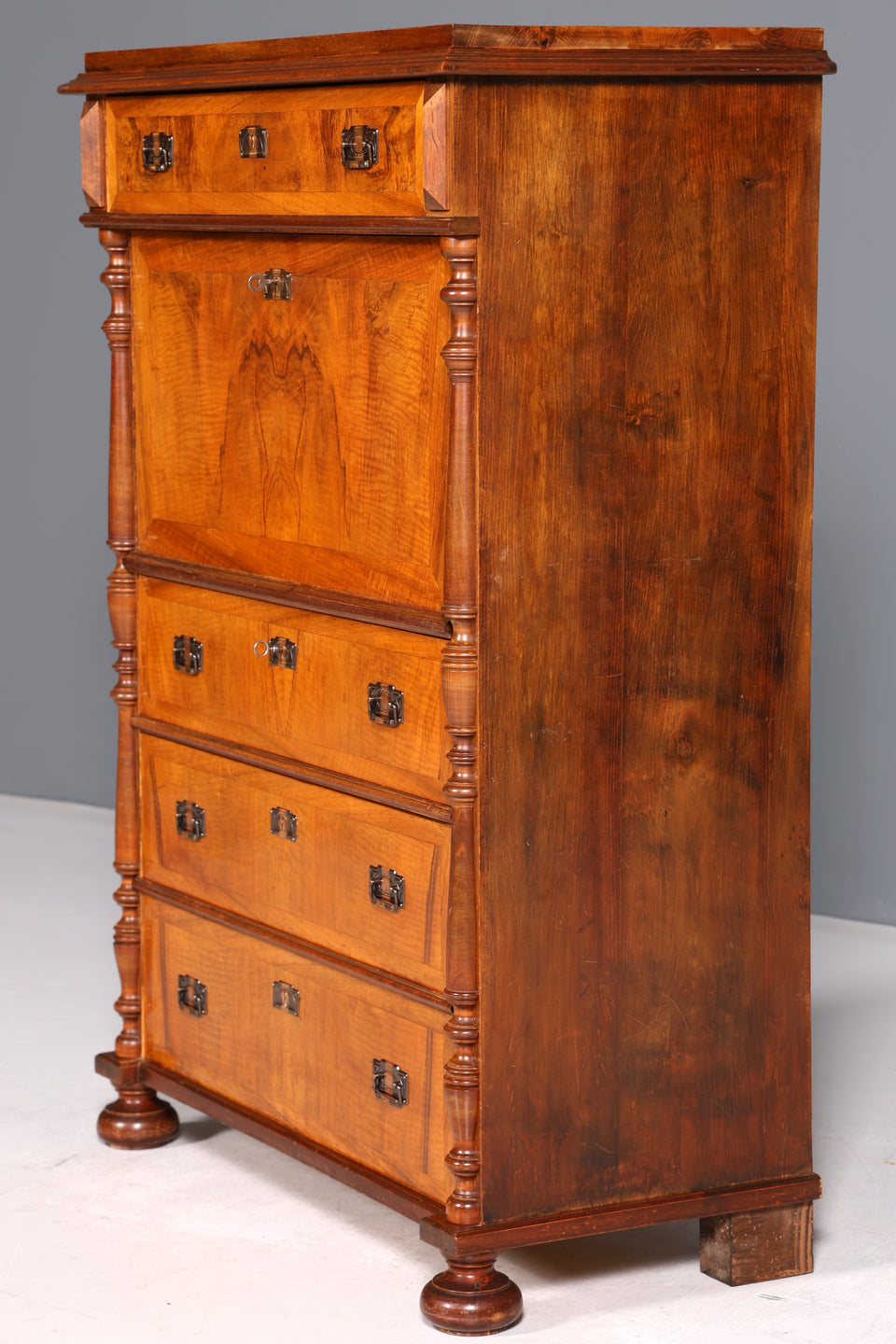 Stilvoller Gründerzeit Sekretär Vertiko Highboard Jugendstil Kommode Schrank um 1880