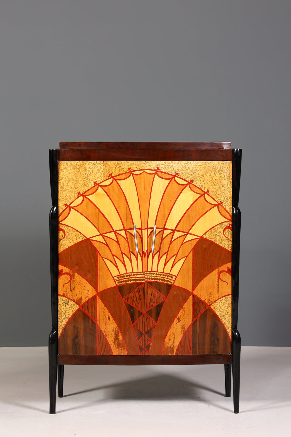 Edles Art Deco Stil Highboard Schrank Kommode Vertiko Sun Cabinet