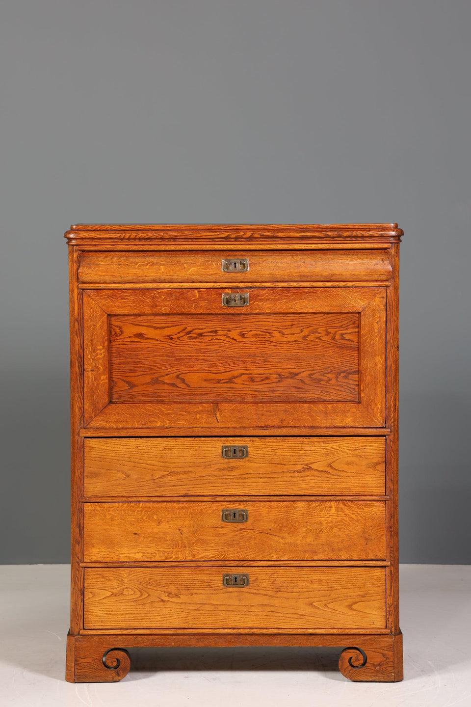 Beautiful Art Nouveau Secretary Biedermeier Vertiko Antique Chest of Drawers around 1890 Writing Chest