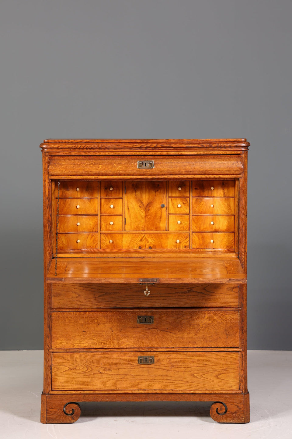 Beautiful Art Nouveau Secretary Biedermeier Vertiko Antique Chest of Drawers around 1890 Writing Chest