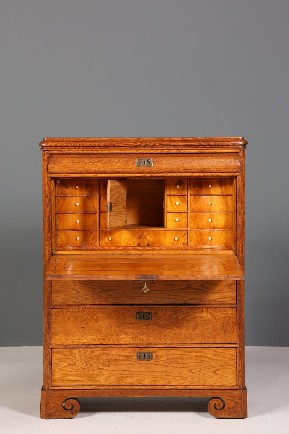 Beautiful Art Nouveau Secretary Biedermeier Vertiko Antique Chest of Drawers around 1890 Writing Chest