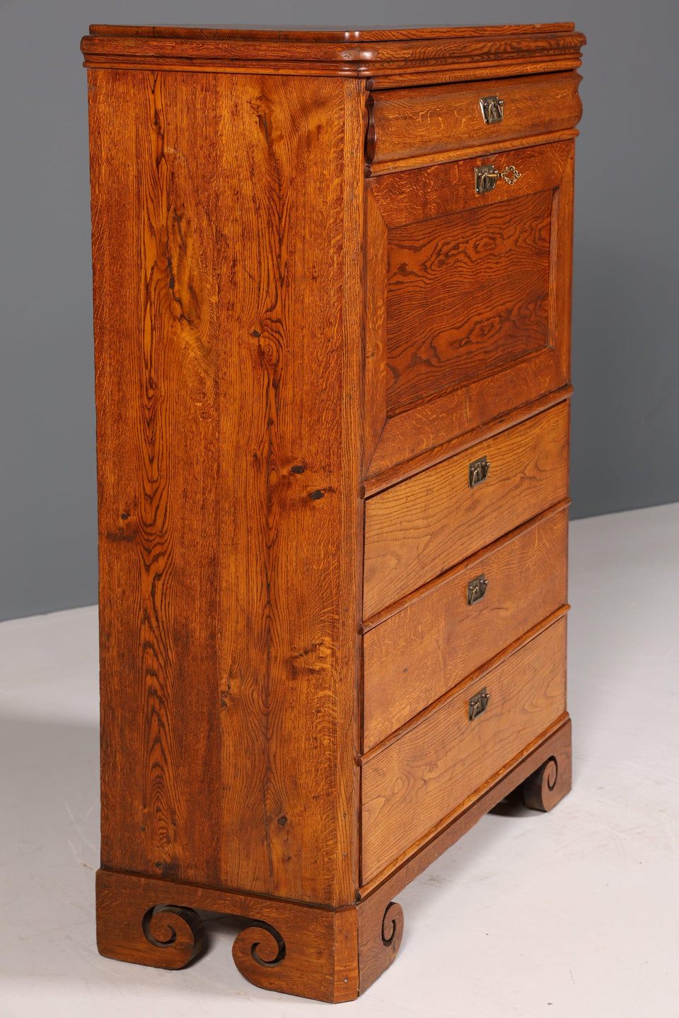 Beautiful Art Nouveau Secretary Biedermeier Vertiko Antique Chest of Drawers around 1890 Writing Chest