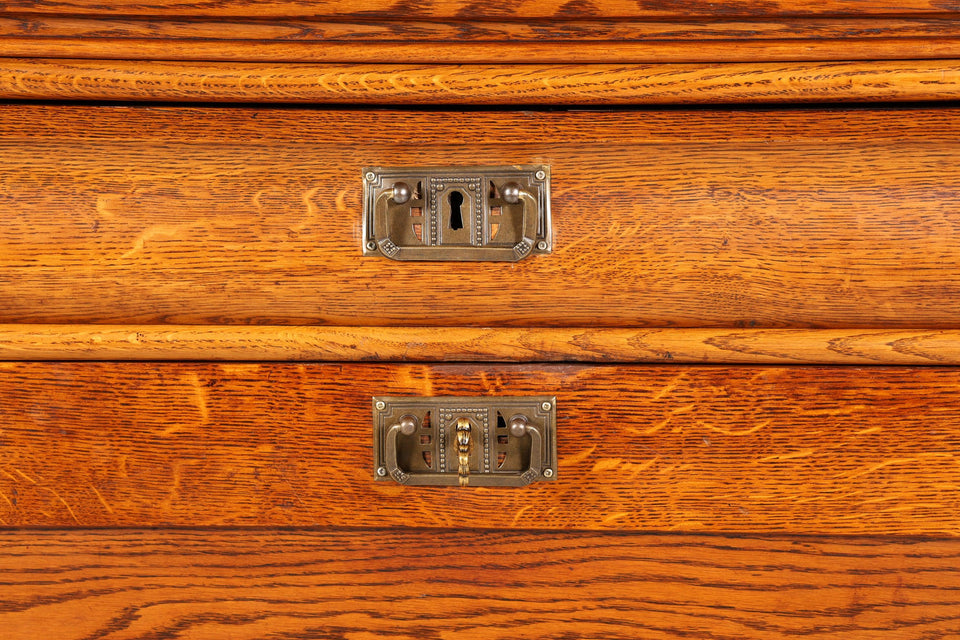 Beautiful Art Nouveau Secretary Biedermeier Vertiko Antique Chest of Drawers around 1890 Writing Chest