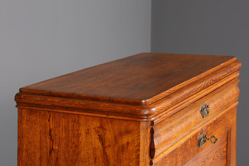 Beautiful Art Nouveau Secretary Biedermeier Vertiko Antique Chest of Drawers around 1890 Writing Chest