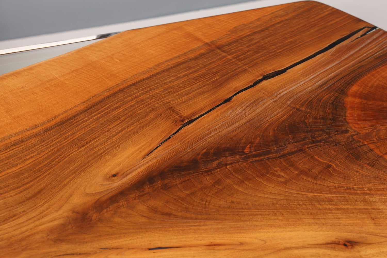 Unique epoxy resin table walnut 202-94cm rounded solid wood dining room table kitchen table