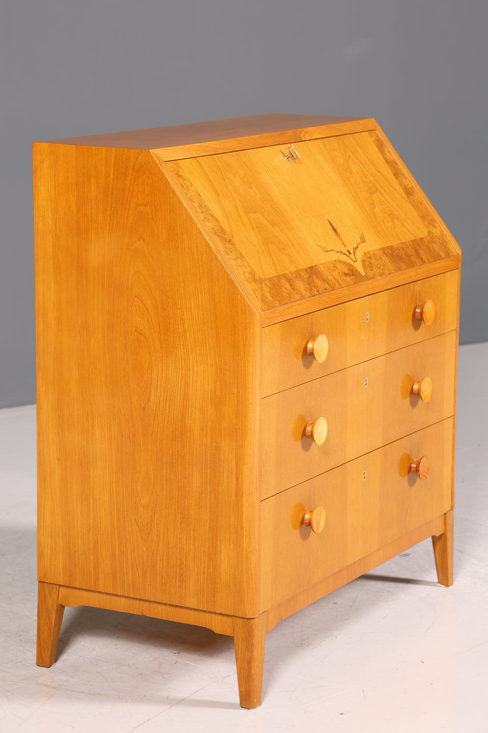 Schlichter Sekretär im Biedermeier Stil um 1930 Schreibmöbel echt Holz Kommode Schreibtisch