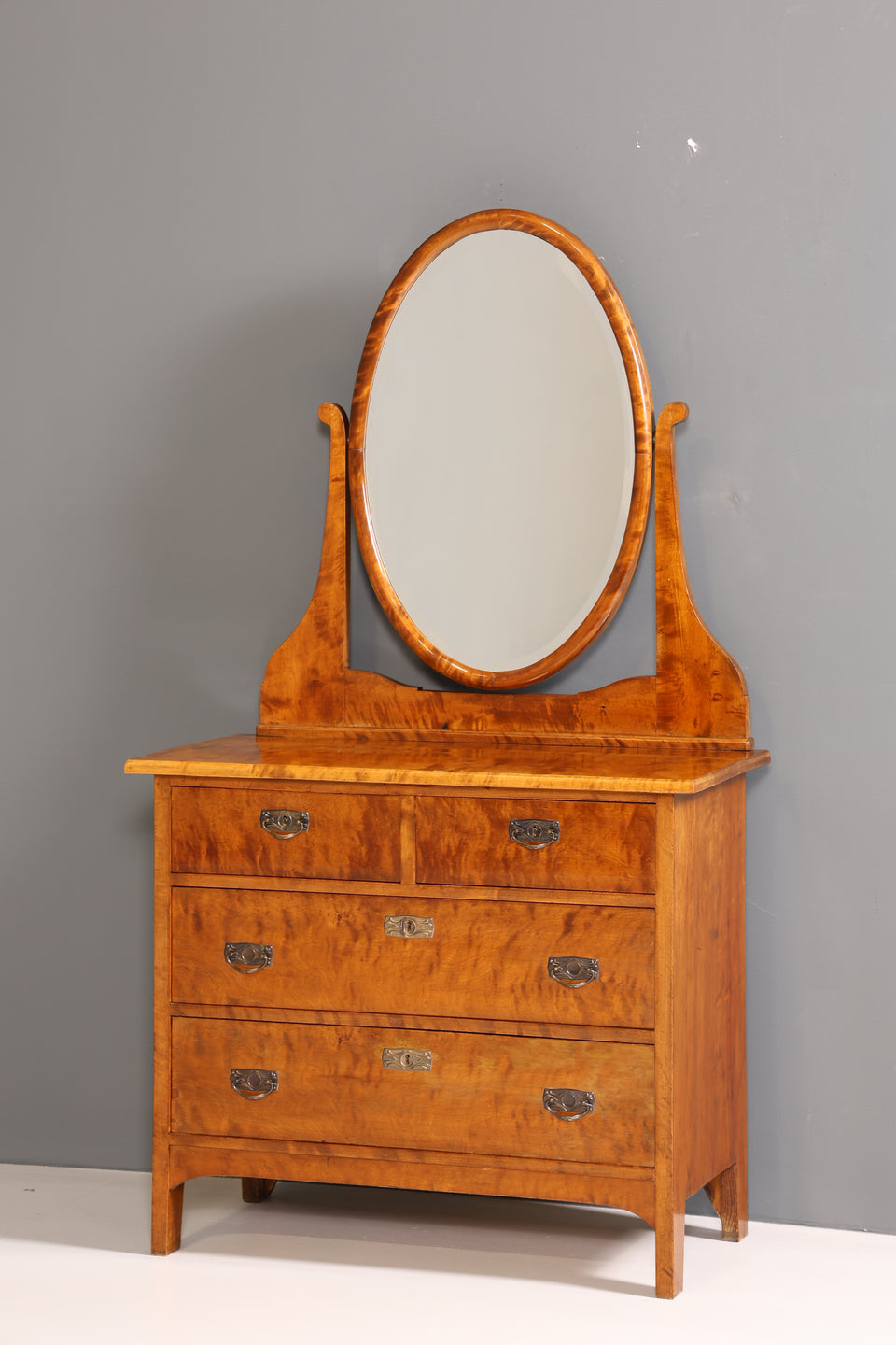 Traumhafte Louis Philippe Kommode mit Spiegelaufsatz Gründerzeit Holz Schrank Antik Flurschrank um 1880