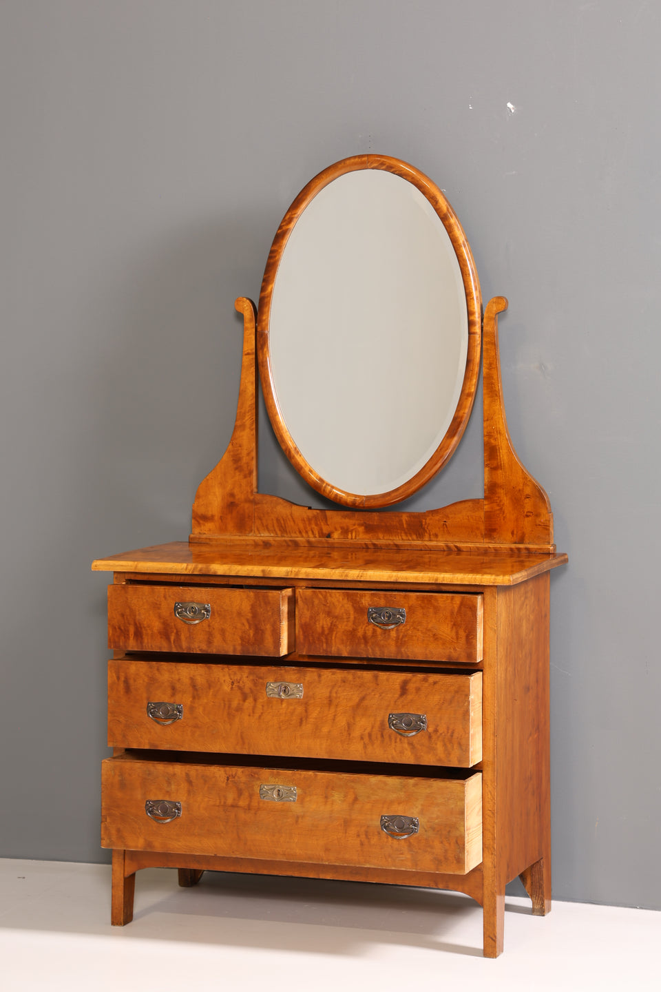 Traumhafte Louis Philippe Kommode mit Spiegelaufsatz Gründerzeit Holz Schrank Antik Flurschrank um 1880