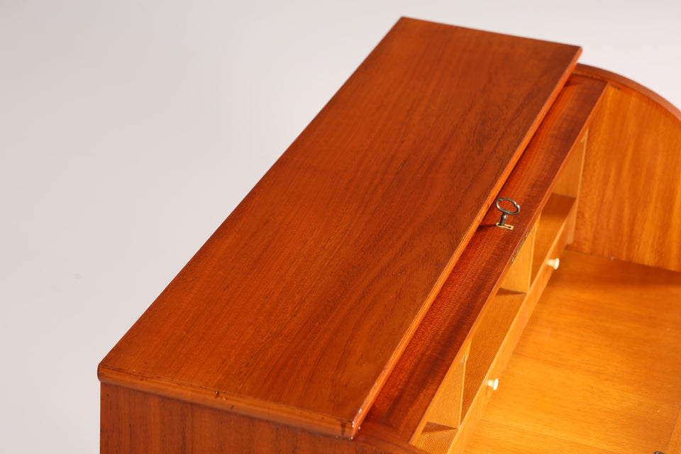 Stilvoller Mid Century Rollladen Sekretär echt Holz Schrank Kommode Schreibtisch