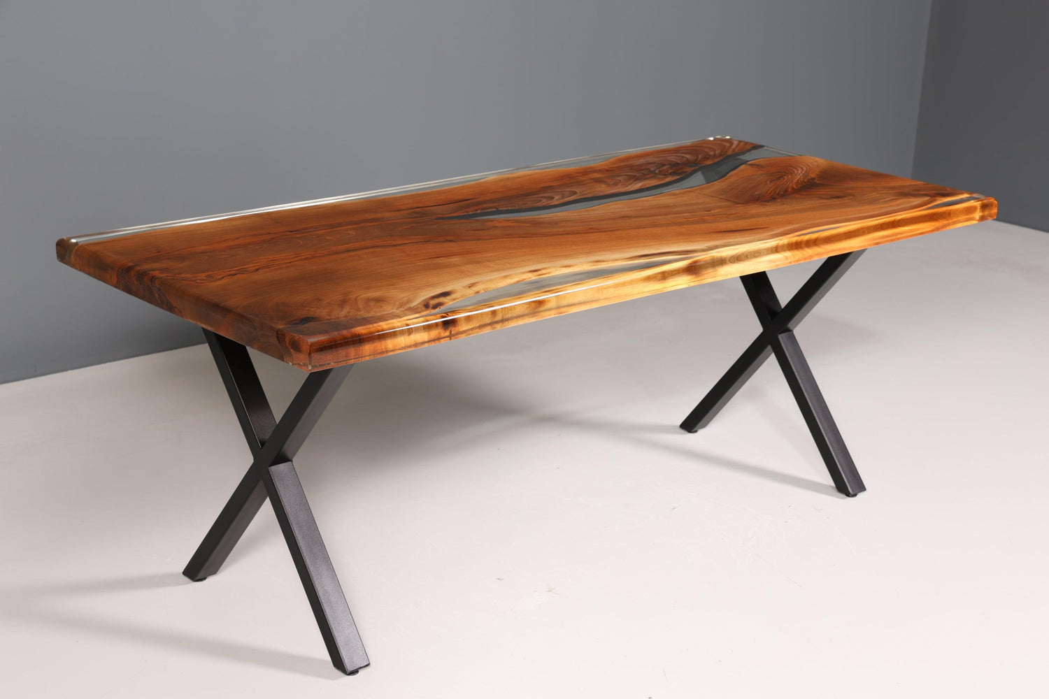 Unique epoxy resin table 200-90cm walnut dining room table river table solid wood kitchen table