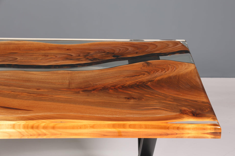 Stylish epoxy resin table 200-89 cm walnut dining room table kitchen table