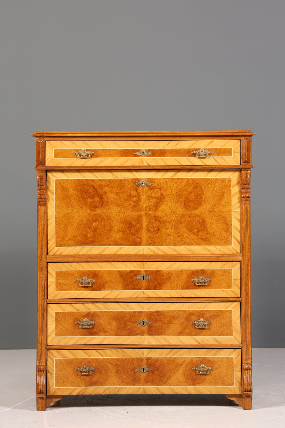 Edler Gründerzeit Sekretär Vertiko Highboard Louis Philippe Kommode um 1880