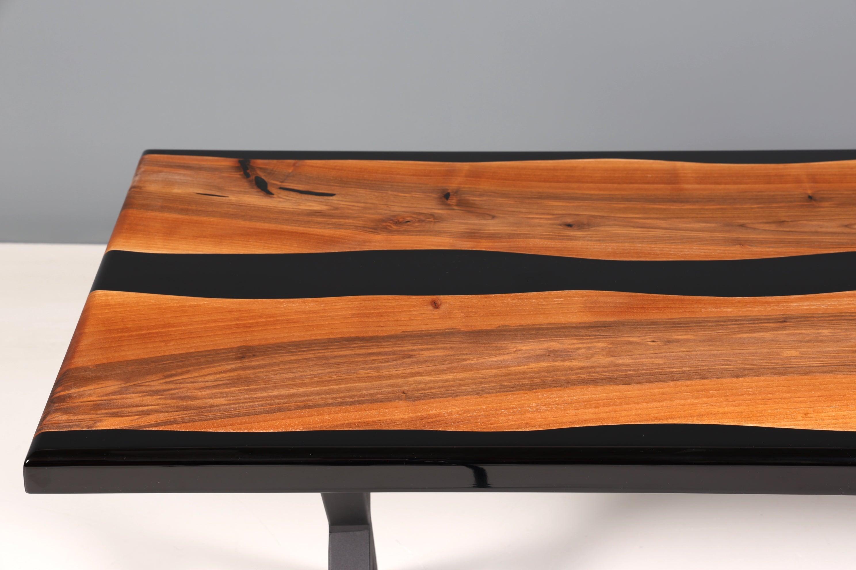 Beautiful epoxy resin table 220-90 cm Epoxy Black Walnut Dining Table