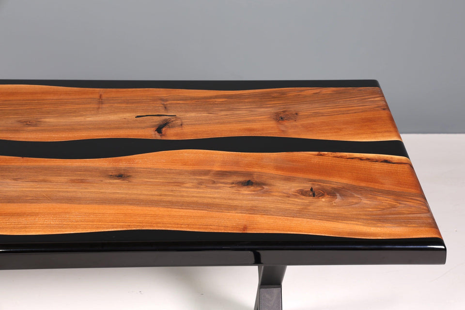 Beautiful epoxy resin table 220-90 cm Epoxy Black Walnut Dining Table