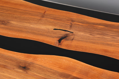 Beautiful epoxy resin table 220-90 cm Epoxy Black Walnut Dining Table