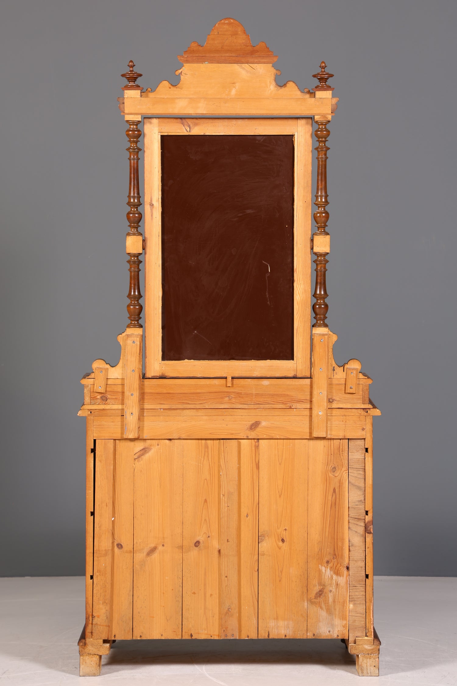 Edle Louis Philippe Kommode mit Spiegelaufsatz Gründerzeit Frisierkommode Holz Schrank Antik Flurschrank um 1880