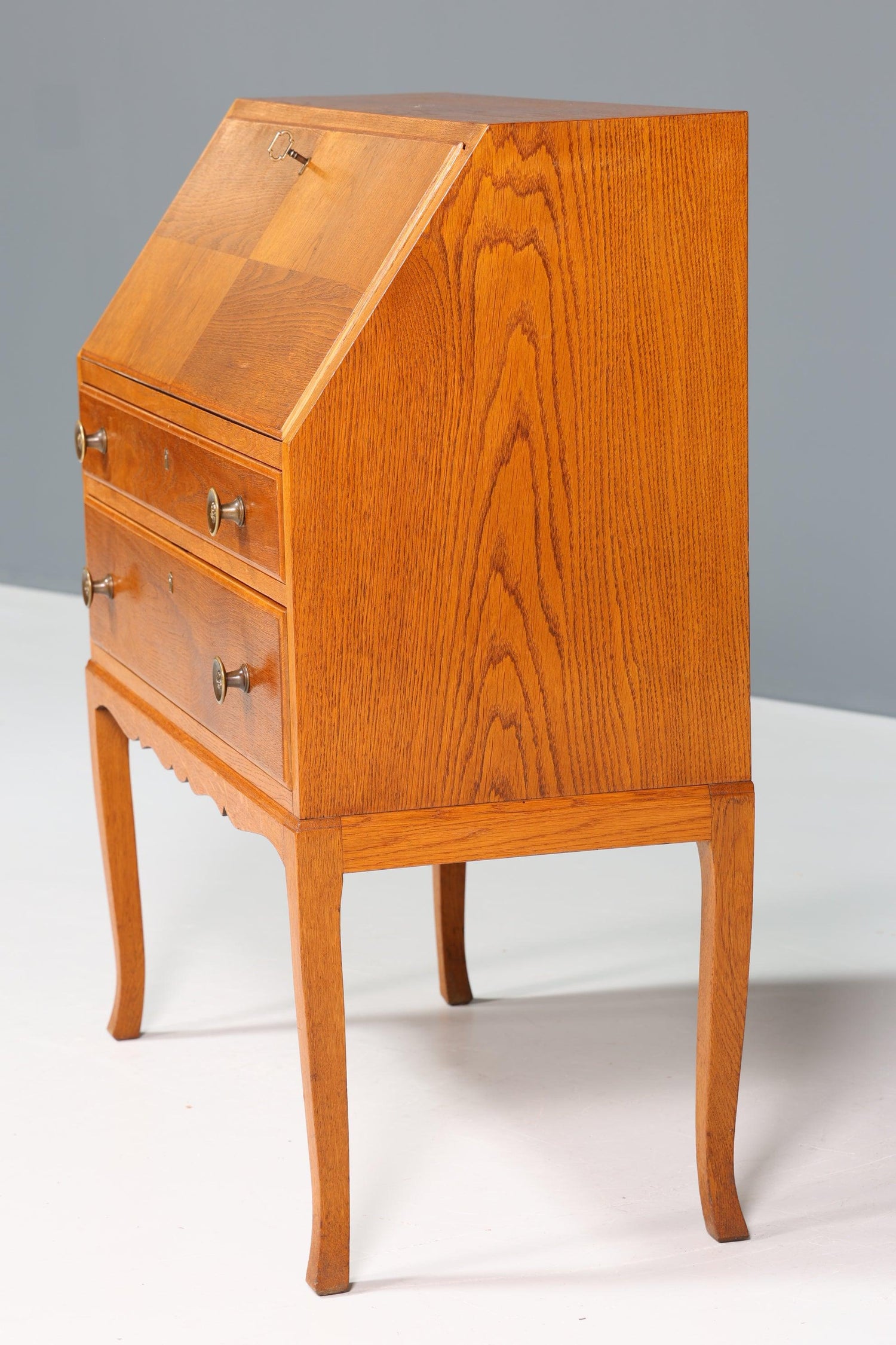 Stylish secretary around 1940 Biedermeier style antique office chest of drawers