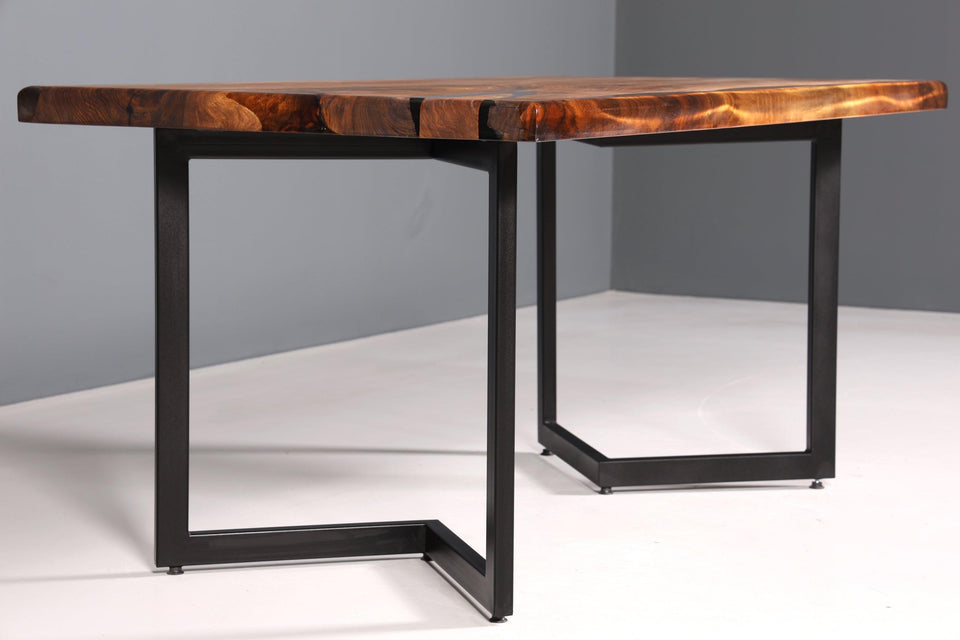 Impressive epoxy resin table 160-90cm walnut dining room table epoxy kitchen table solid wood