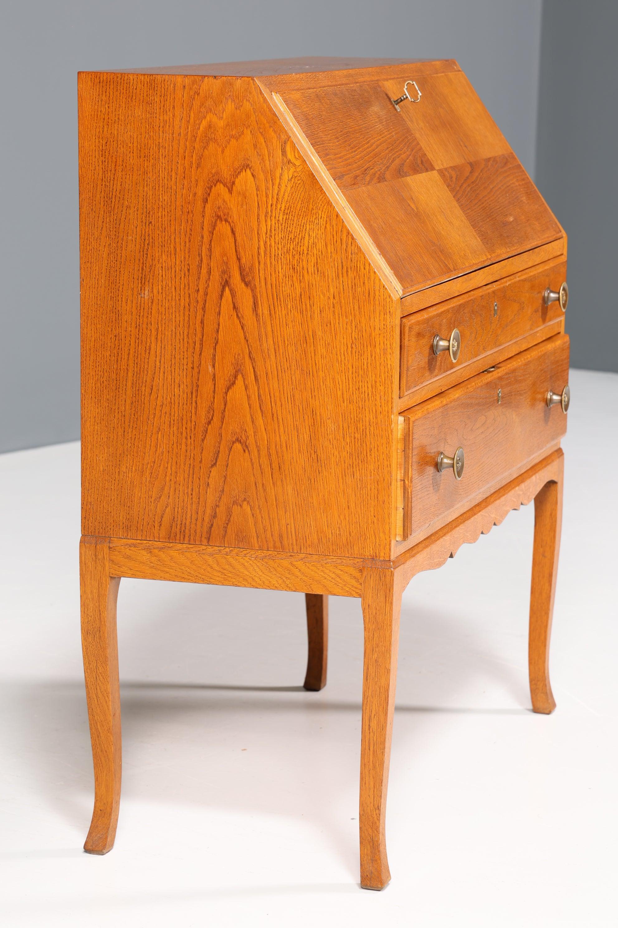 Stylish secretary around 1940 Biedermeier style antique office chest of drawers