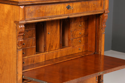 Edler Gründerzeit Sekretär Vertiko Nussbaum Jugendstil Highboard Louis Philippe Kommode um 1880