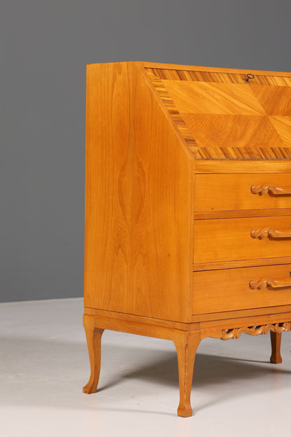 Noble Secretary around 1930 Office Chest of Drawers Cherry Wood Secretary Desk Chest of Drawers