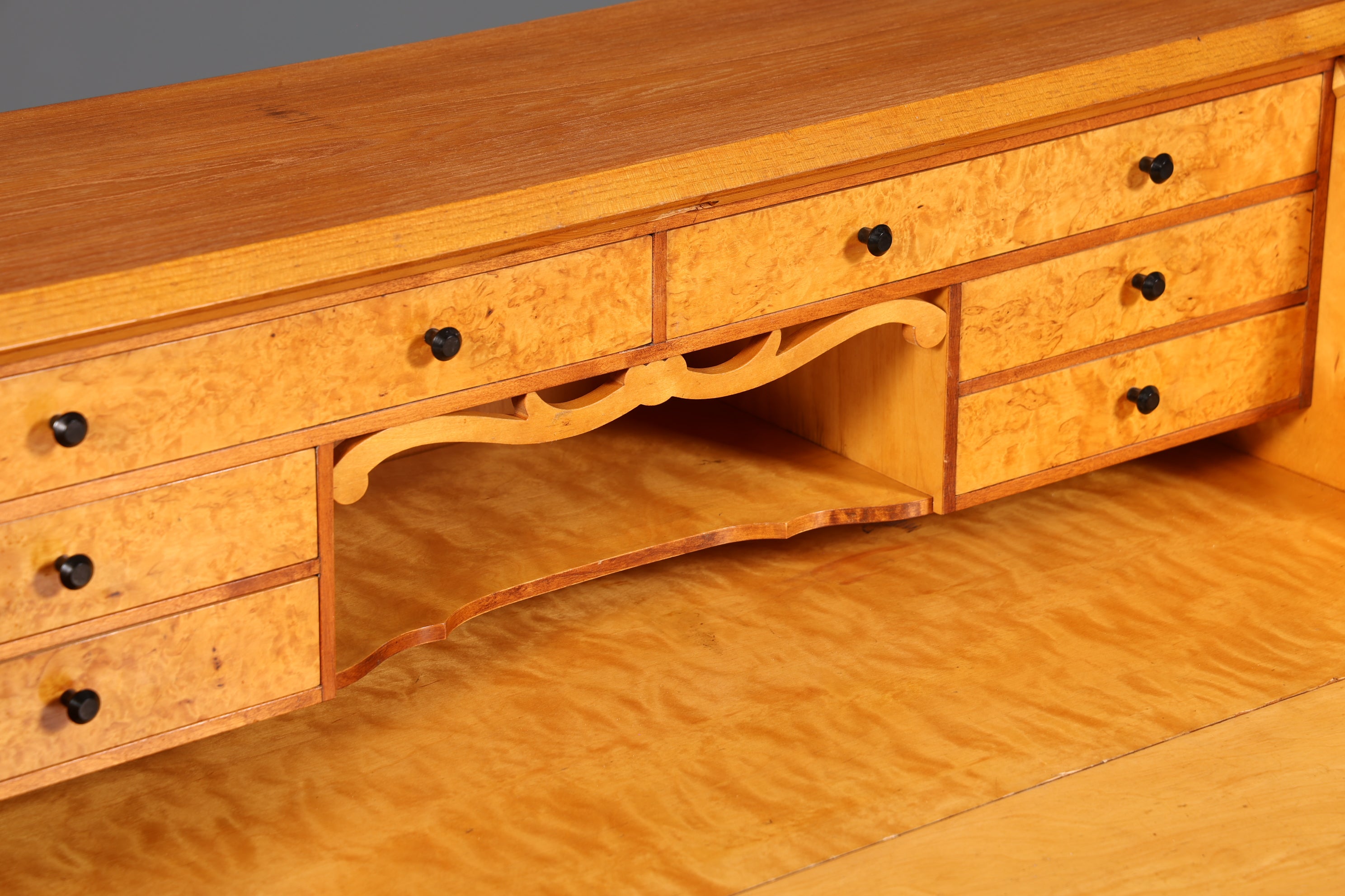 Noble Secretary around 1930 Office Chest of Drawers Cherry Wood Secretary Desk Chest of Drawers