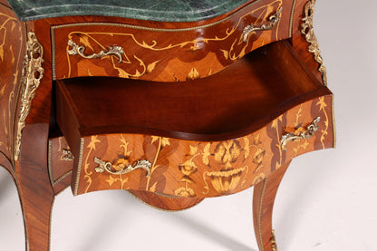 Edle Bauchige Barock Stil Kommode Marmor Louis XV Antik Stil Kommode