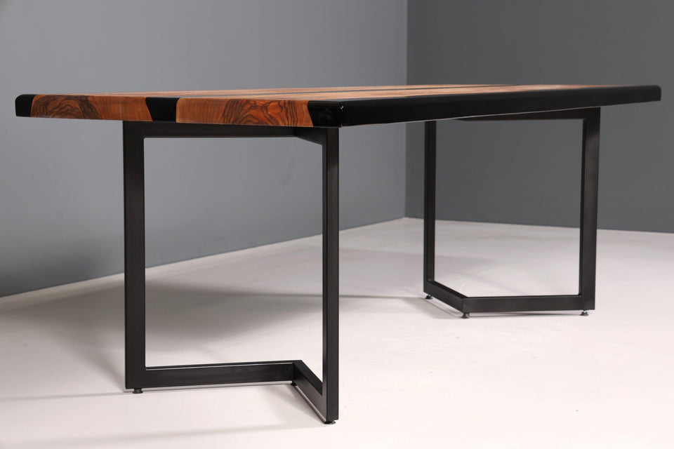 Beautiful epoxy resin table 220-90 cm epoxy black walnut dining room table solid wood dining table