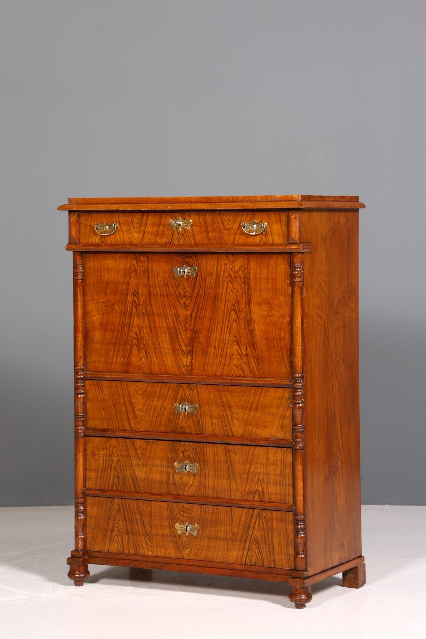 Edler Gründerzeit Sekretär Vertiko Highboard Louis Philippe Kommode um 1880