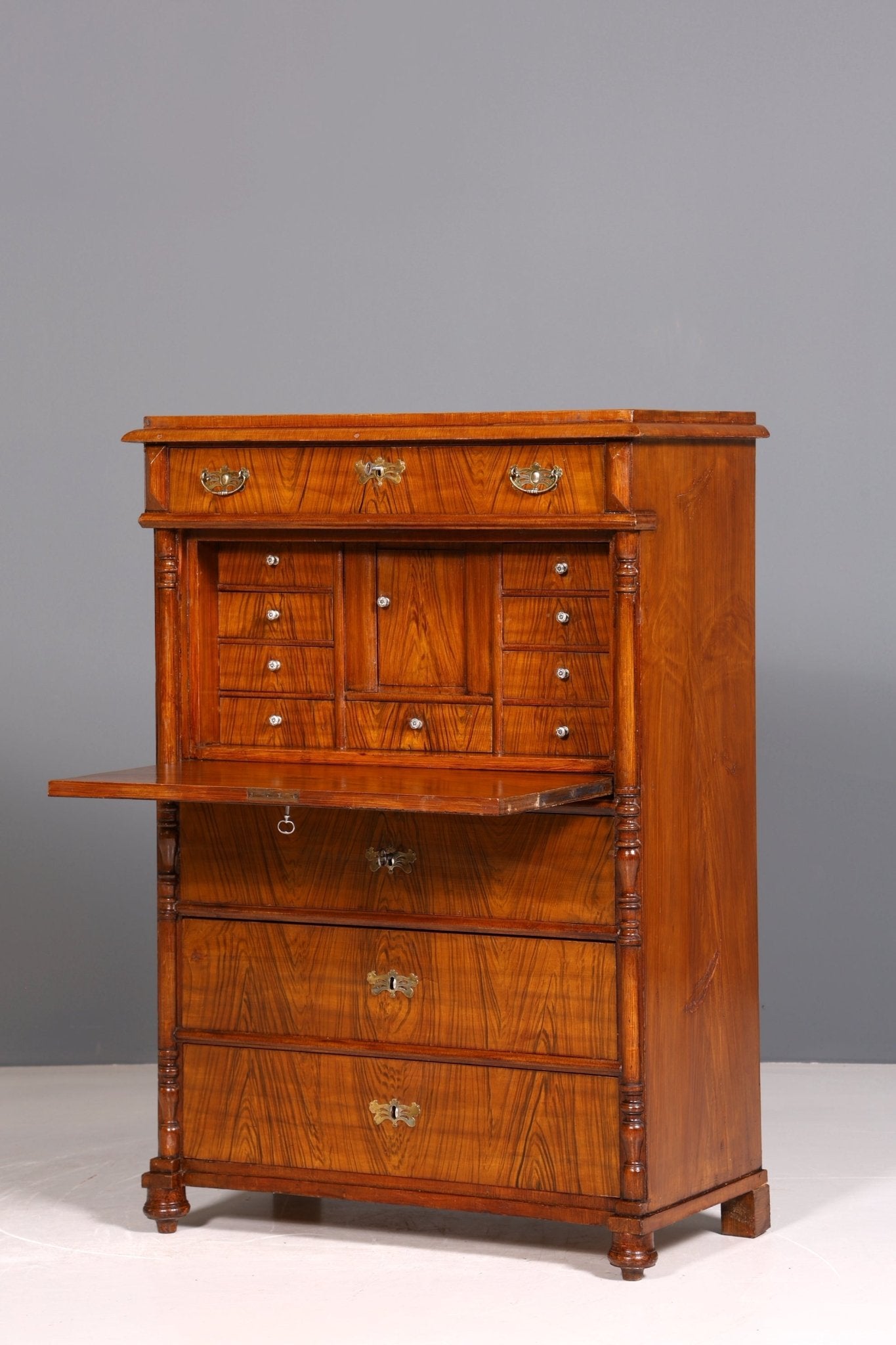 Edler Gründerzeit Sekretär Vertiko Highboard Louis Philippe Kommode um 1880