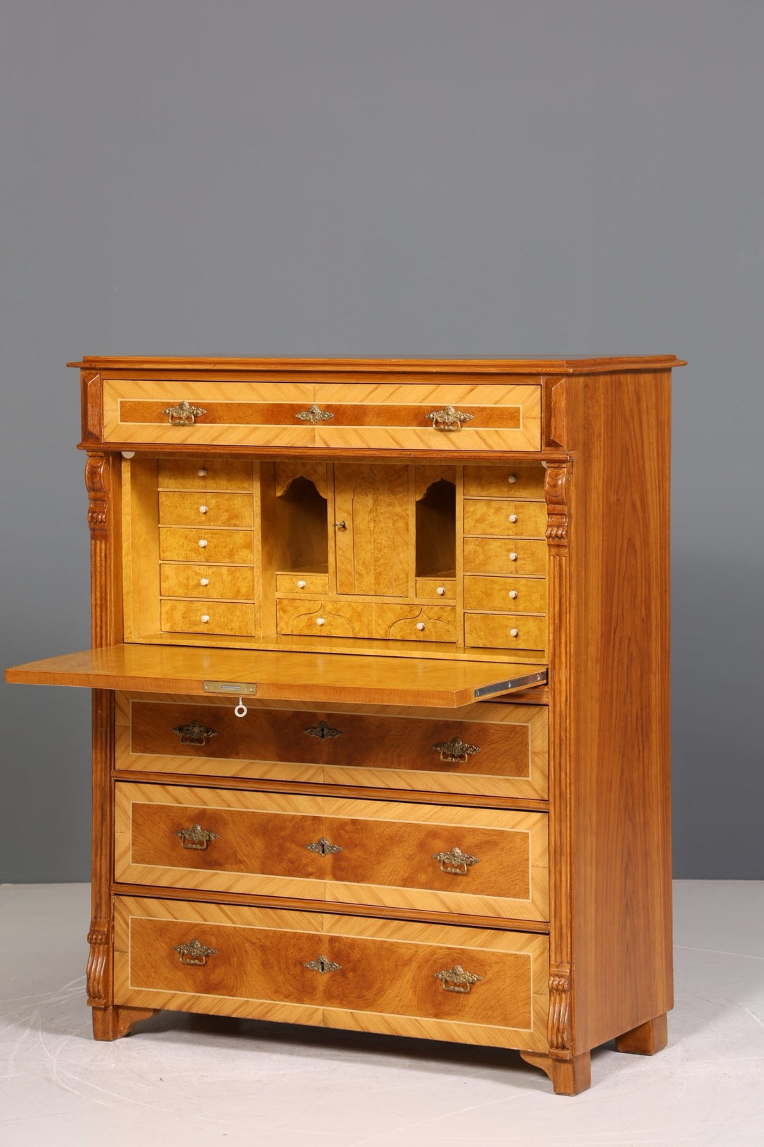 Edler Gründerzeit Sekretär Vertiko Highboard Louis Philippe Kommode um 1880