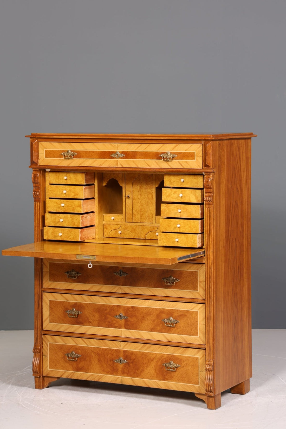 Edler Gründerzeit Sekretär Vertiko Highboard Louis Philippe Kommode um 1880