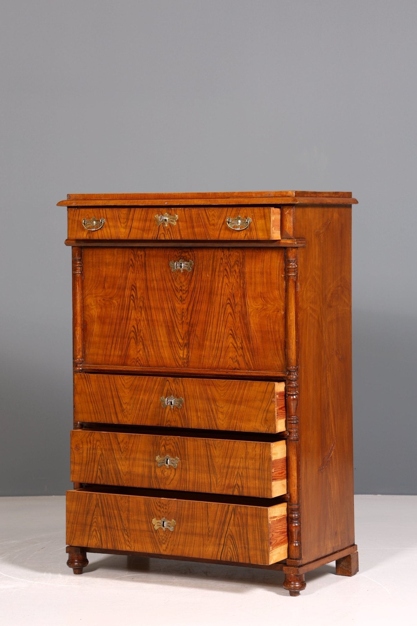 Edler Gründerzeit Sekretär Vertiko Highboard Louis Philippe Kommode um 1880