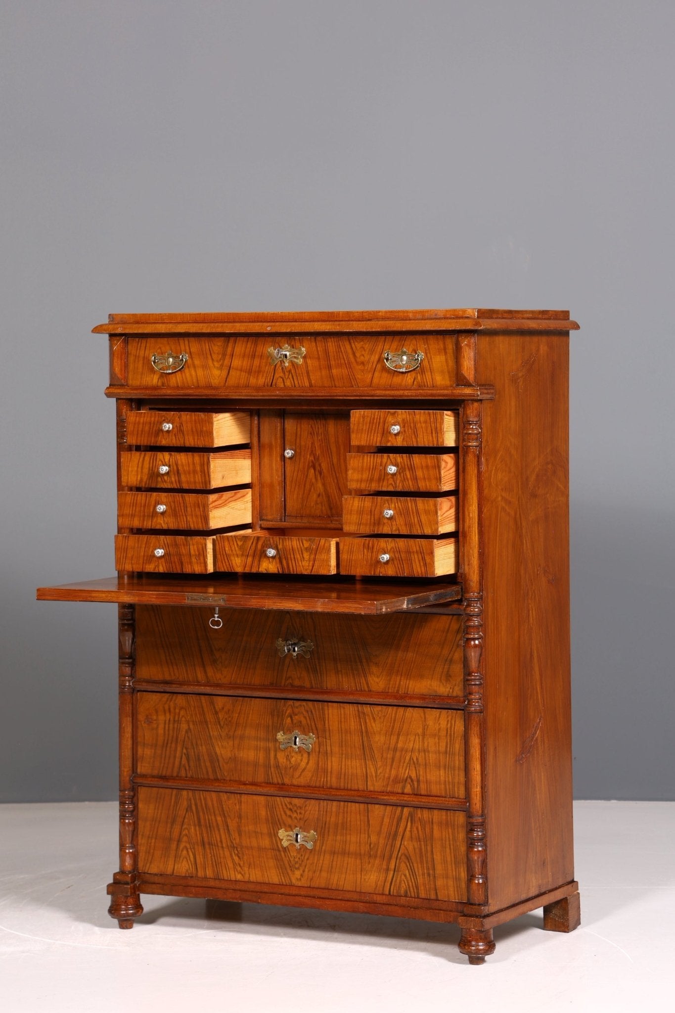 Edler Gründerzeit Sekretär Vertiko Highboard Louis Philippe Kommode um 1880