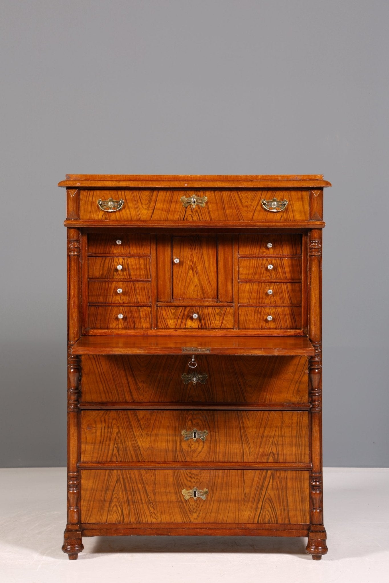 Edler Gründerzeit Sekretär Vertiko Highboard Louis Philippe Kommode um 1880