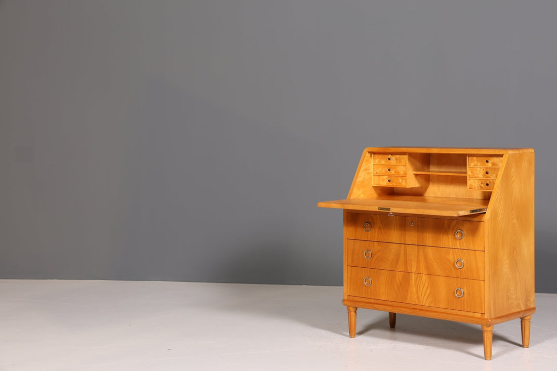 Mid Century Secretary Danish Design Retro Office Cabinet Vintage Office Chest of Drawers