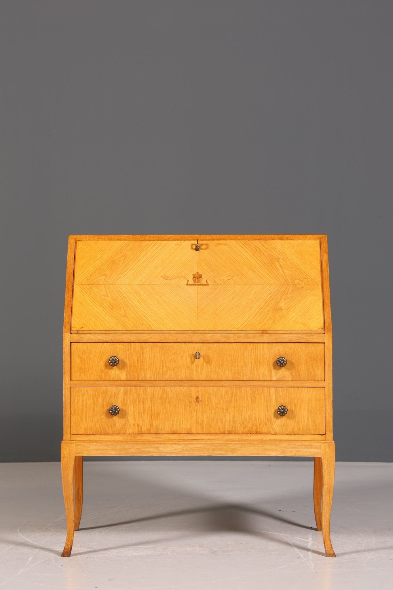 Secretary in Biedermeier style around 1930 writing furniture real wood chest of drawers desk