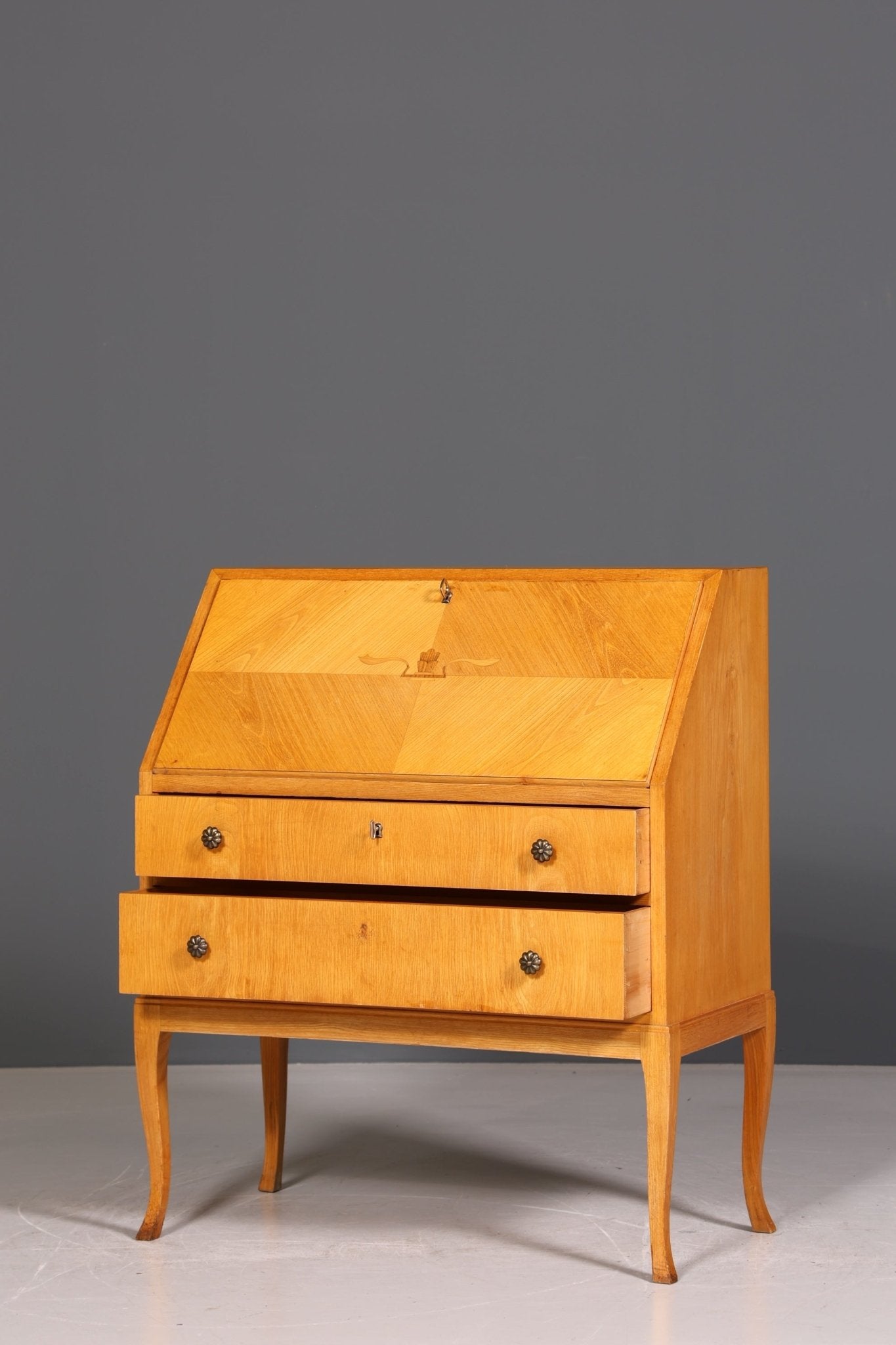 Secretary in Biedermeier style around 1930 writing furniture real wood chest of drawers desk