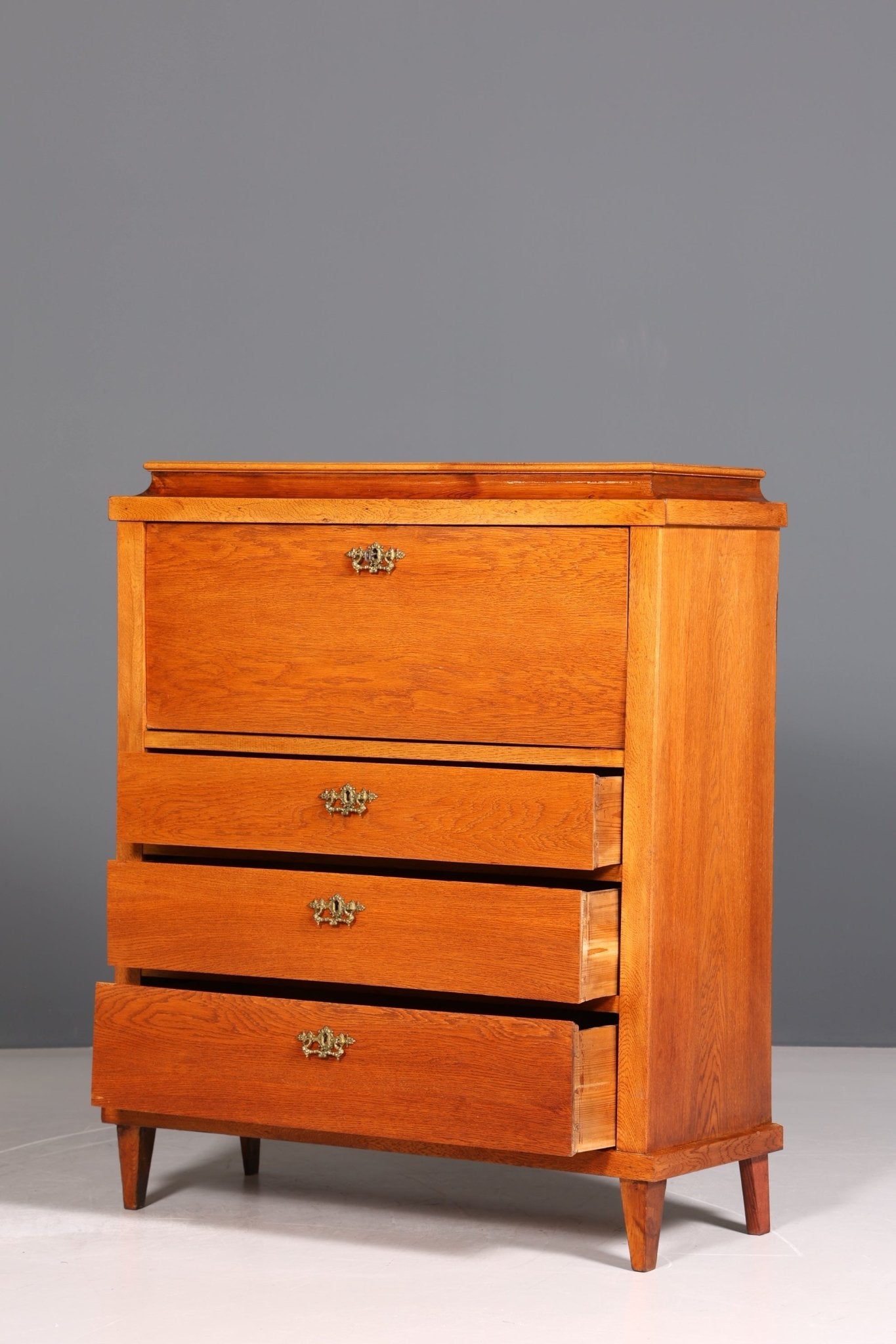 Stylish Biedermeier Secretary Vertiko Antique Chest of Drawers Louis Philippe Writing Desk