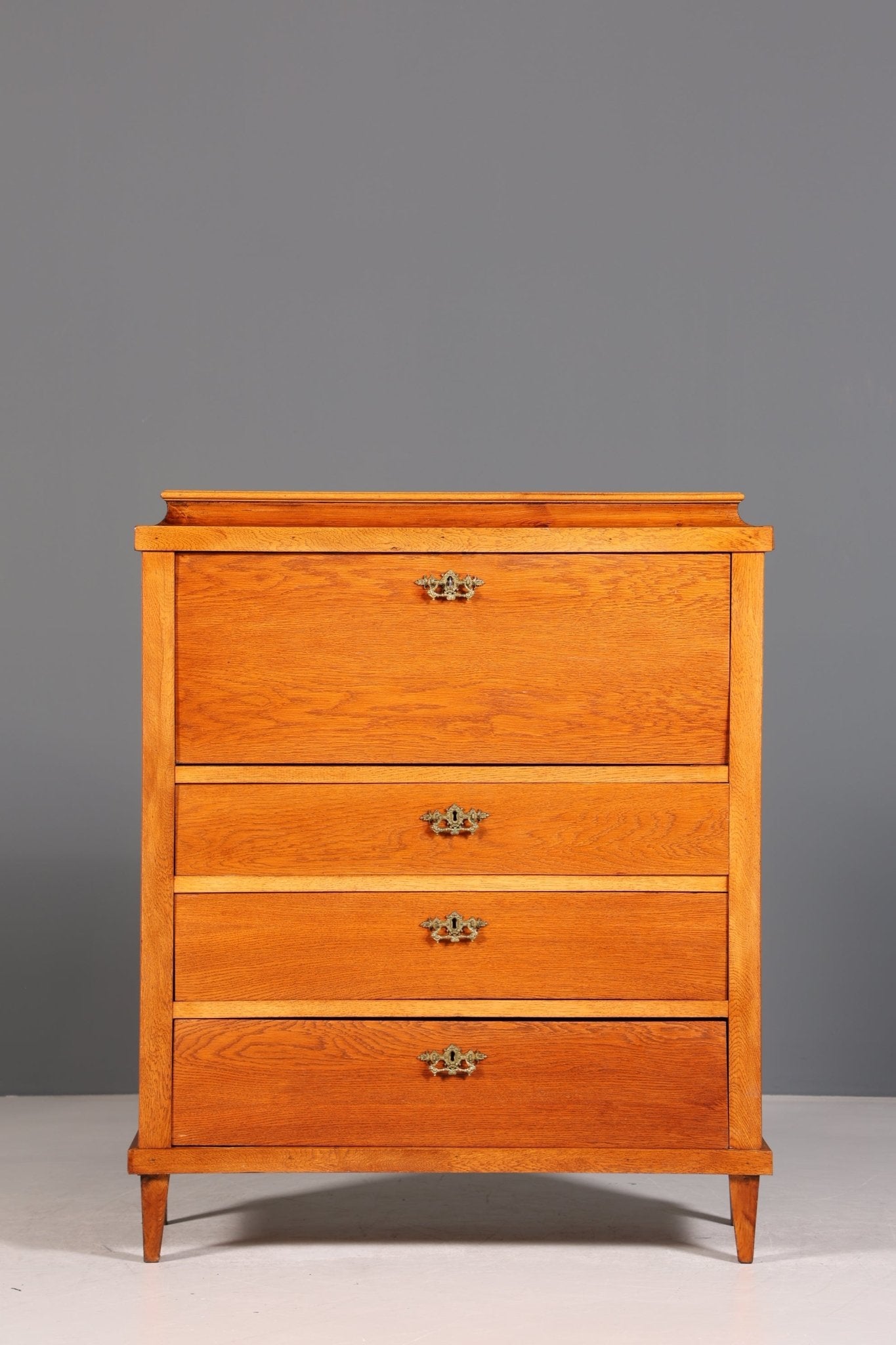 Stylish Biedermeier Secretary Vertiko Antique Chest of Drawers Louis Philippe Writing Desk