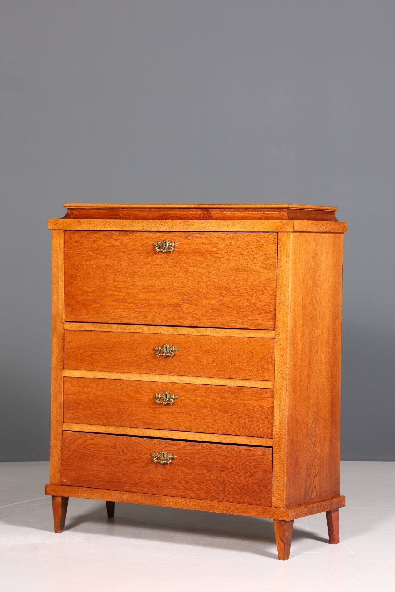 Stylish Biedermeier Secretary Vertiko Antique Chest of Drawers Louis Philippe Writing Desk