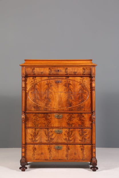 Stilvoller Gründerzeit Sekretär Vertiko Highboard Louis Philippe Kommode Schrank um 1880