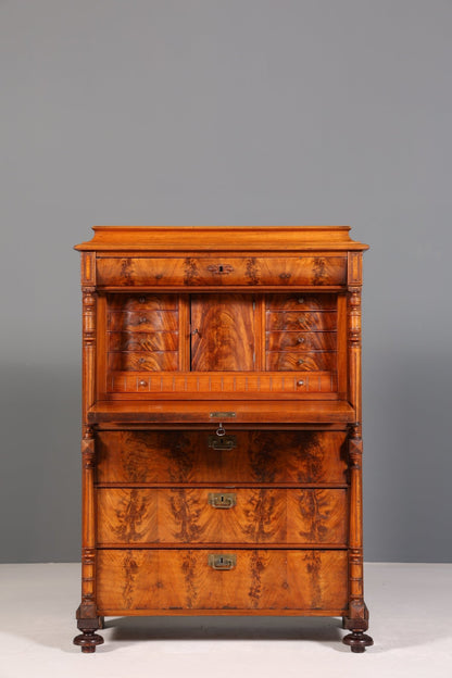 Stilvoller Gründerzeit Sekretär Vertiko Highboard Louis Philippe Kommode Schrank um 1880